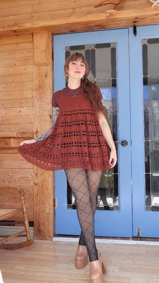 Rustic Crochet Mesh Dress Pattern