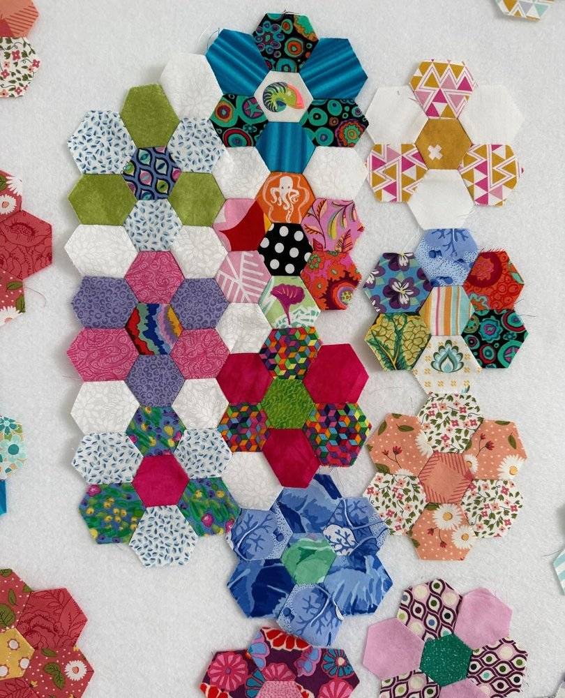 Scrappy Hexagon English Paper Piecing Blocks