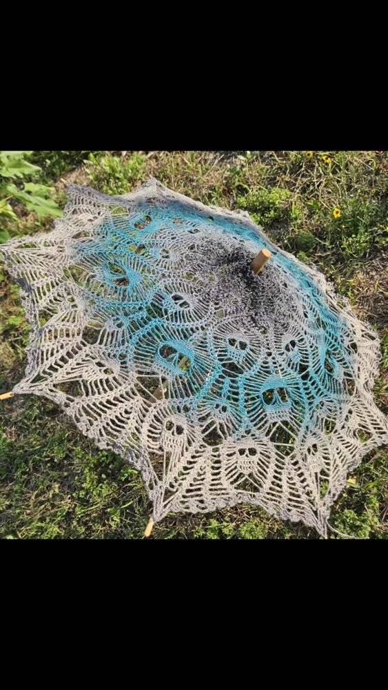 Spooky Skull Crochet Umbrella Cover