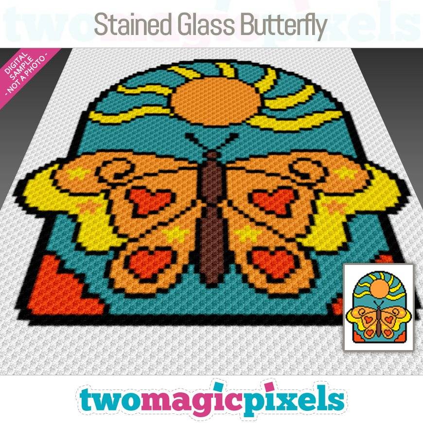 Stained Glass Butterfly Crochet Graphgan Pattern