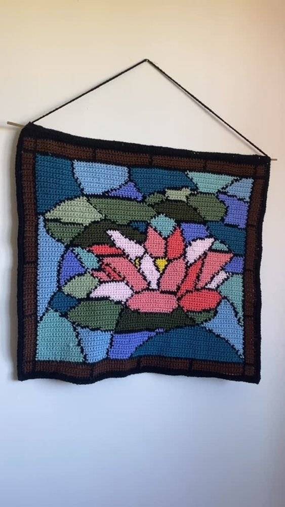 Stained Glass Crochet Wall Hanging Project