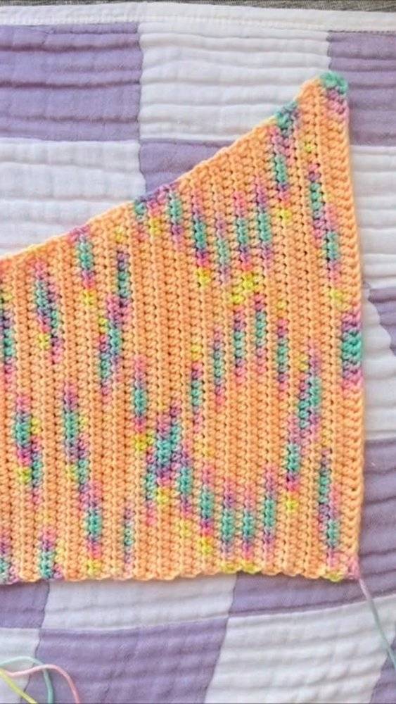 Striped Triangle Crochet Shawlette Project