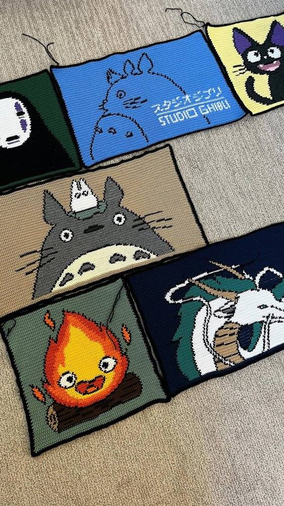 Studio Ghibli Character Crochet Squares