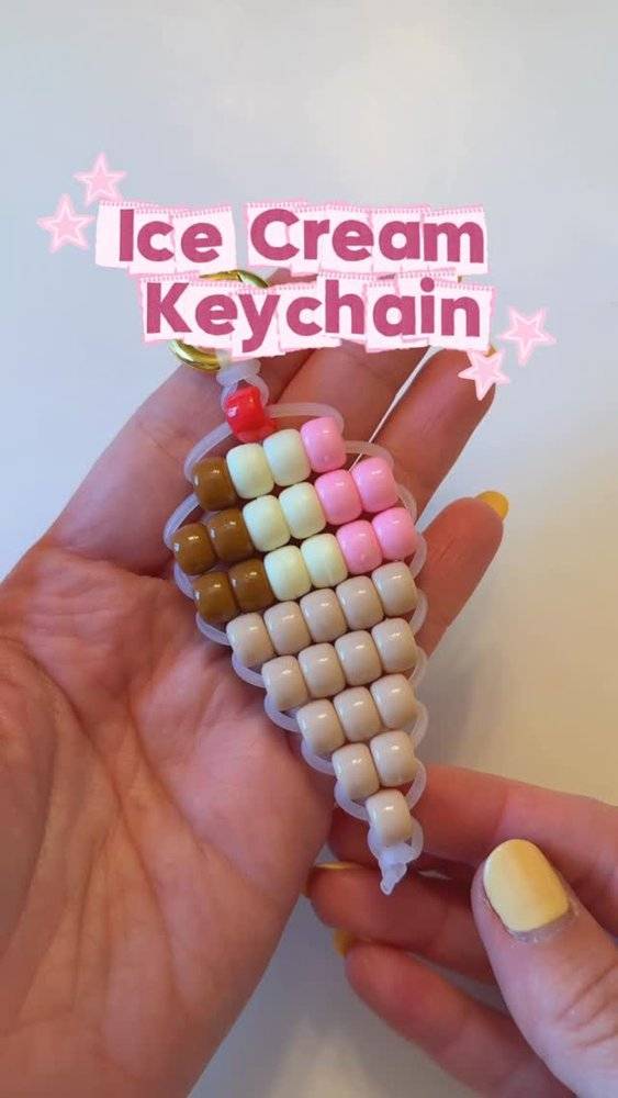 Sweet Ice Cream Cone Keychain DIY