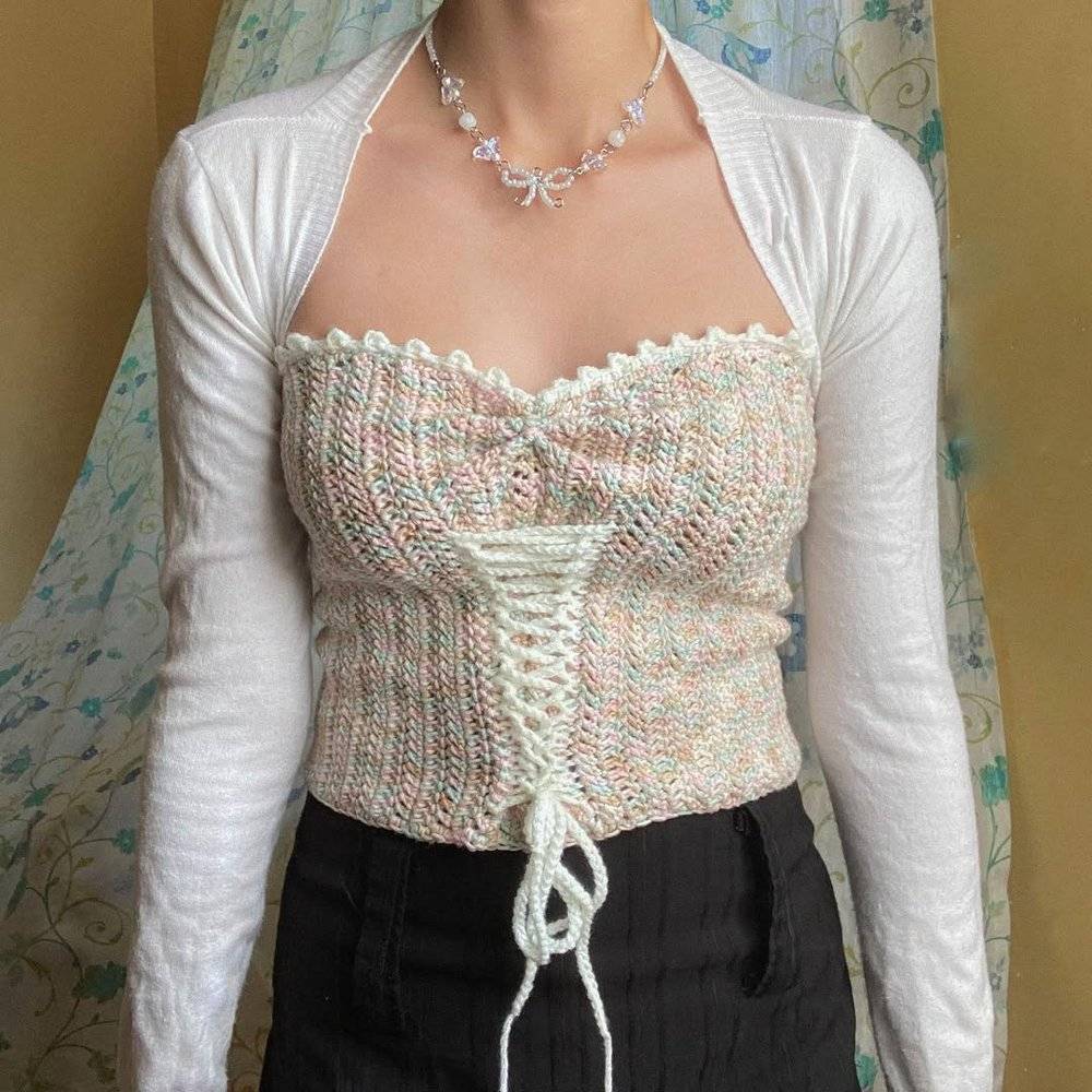 Sweet Pastel Corset Top Crochet Project