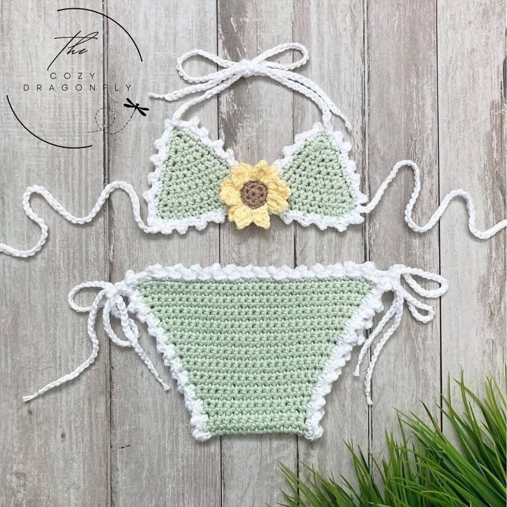 Sweet Sunflower Crochet Bikini Set