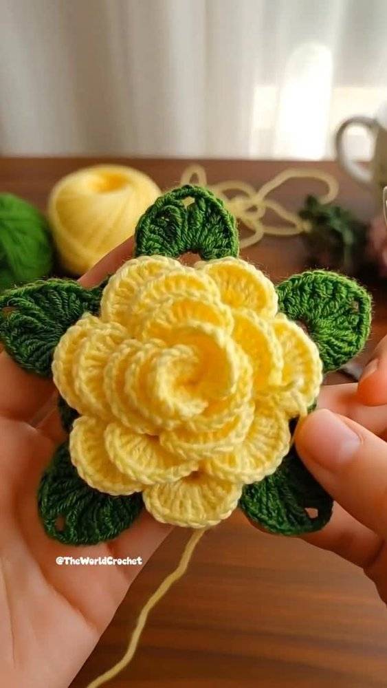 Textured Crochet Rose Applique Project