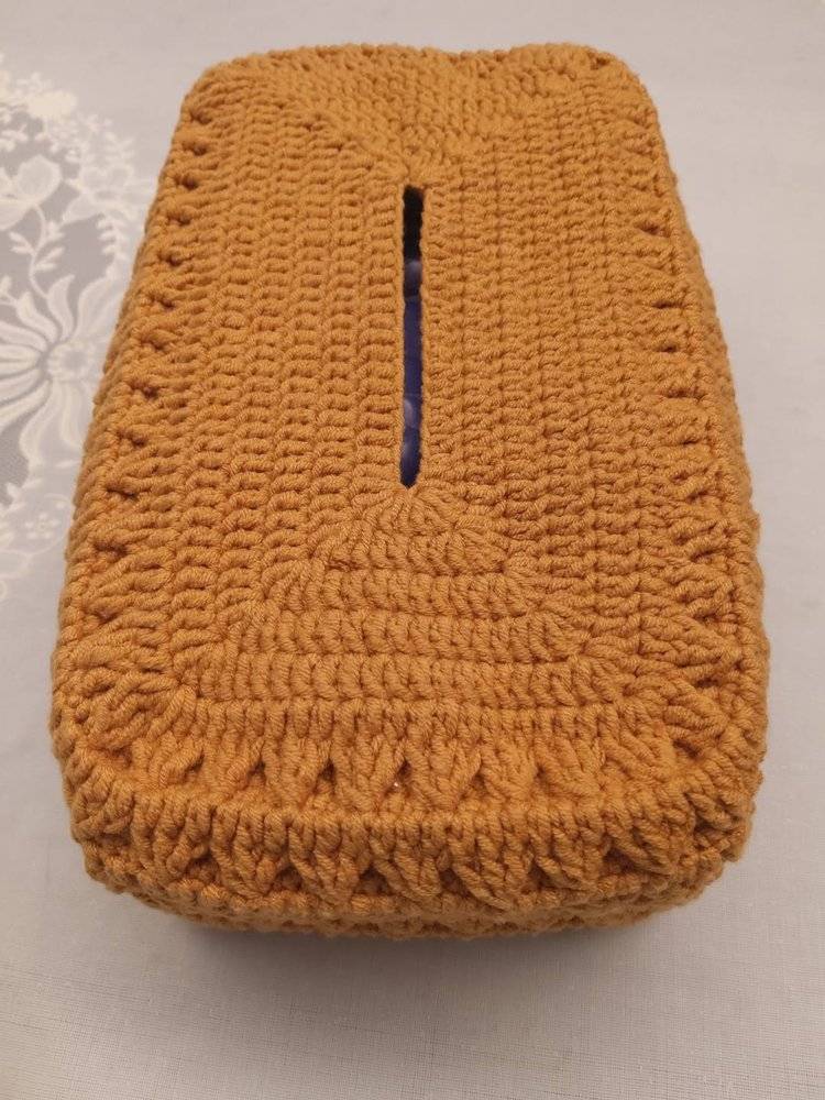 Textured Crochet Tissue Box Cover