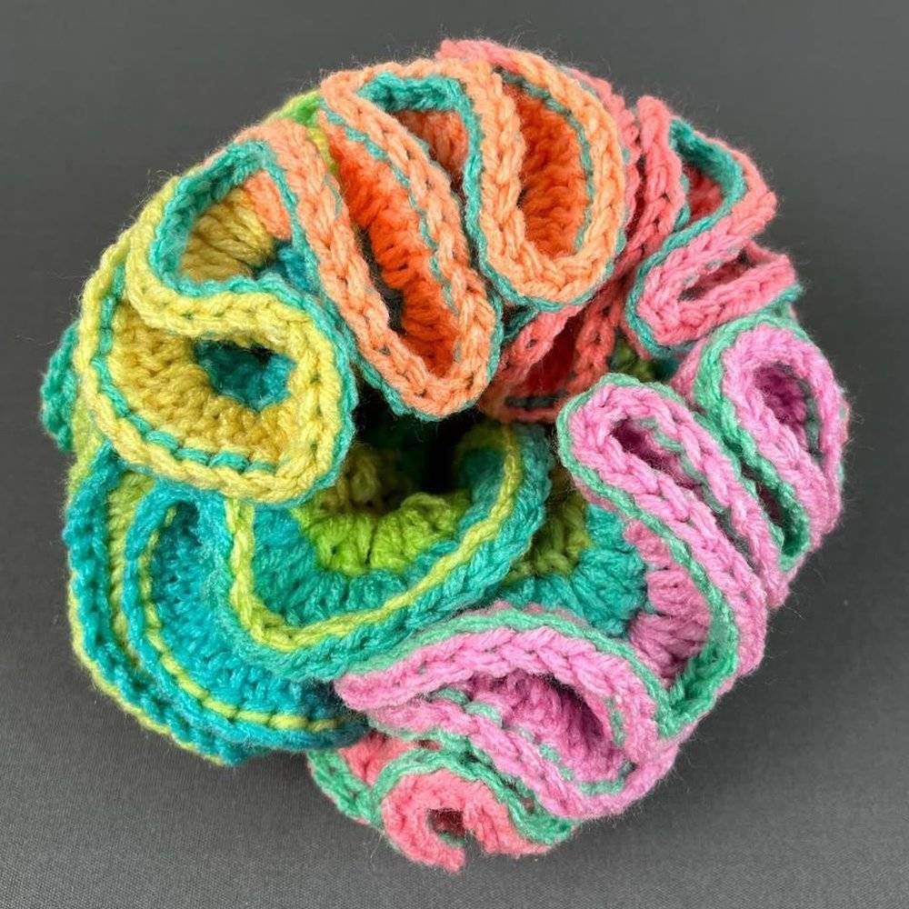 Textured Rainbow Crochet Orb Fidget Toy