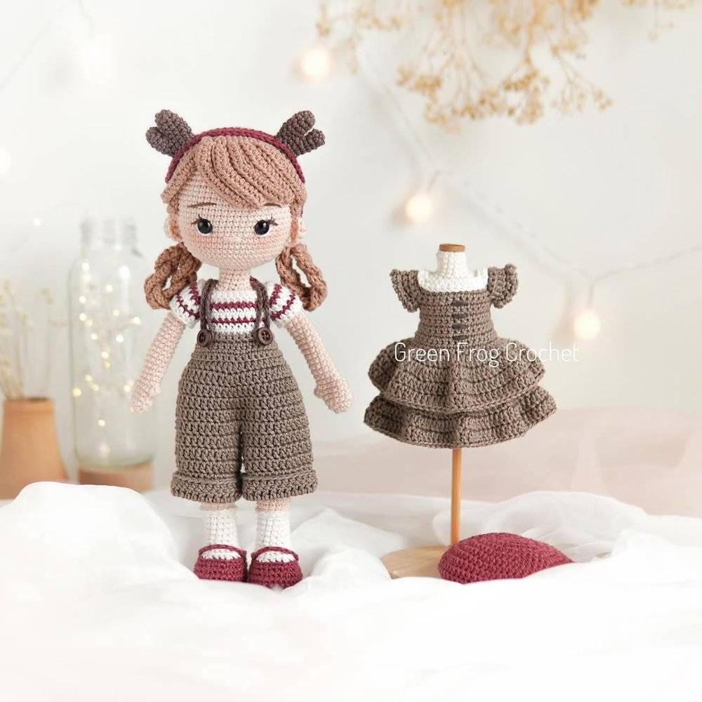 Tiered Ruffle Crochet Doll Dress