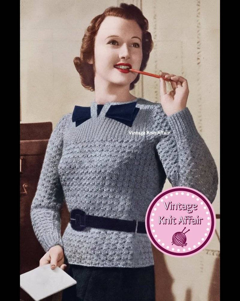 Timeless 30s Style Textured Sweater