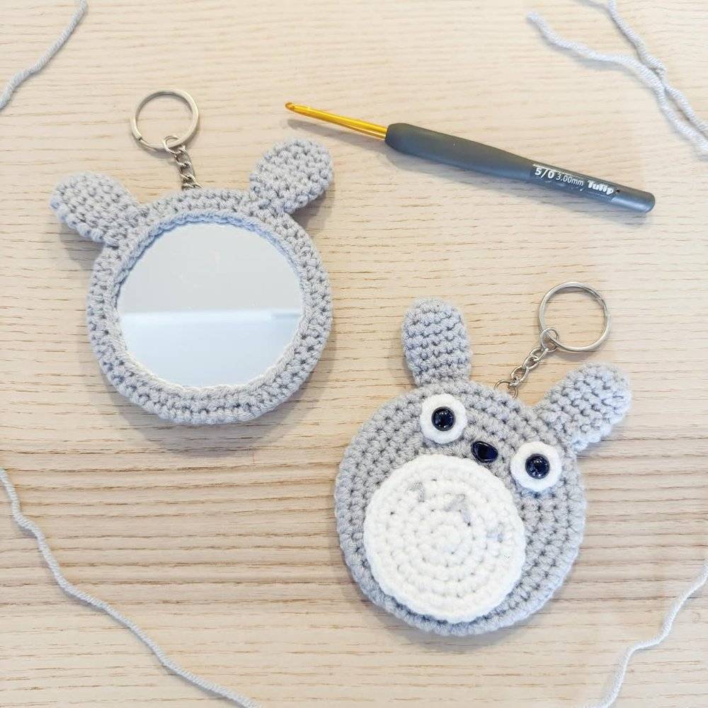 Totoro-Inspired Crochet Mirror Charm