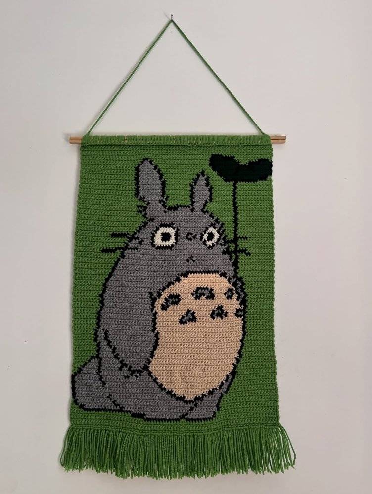 Totoro Crochet Wall Hanging Tapestry