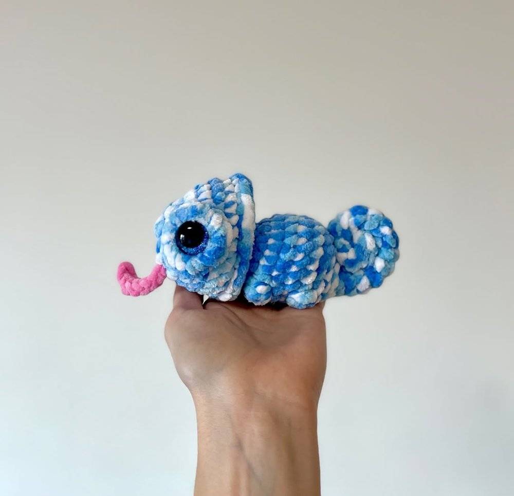 Velvet Amigurumi Chameleon Toy