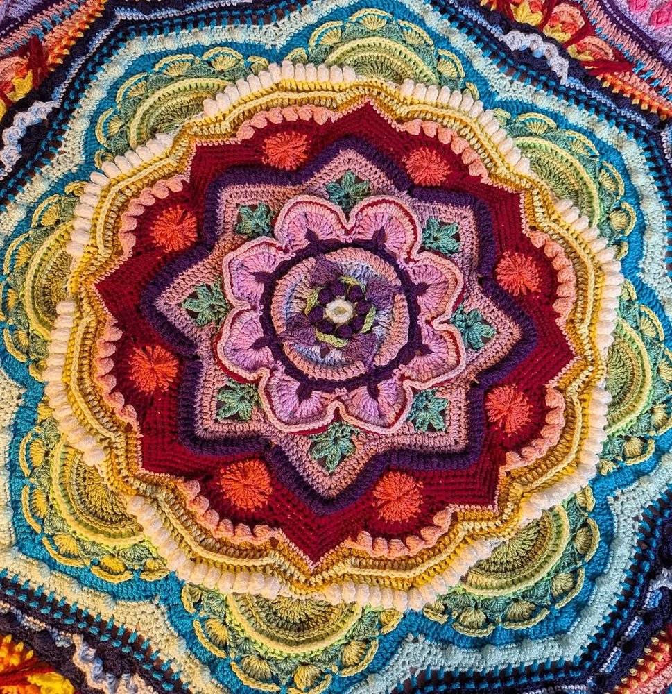 Vibrant Crochet Mandala Blanket Project