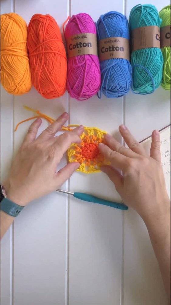 Vibrant Crochet Mandala Square Project