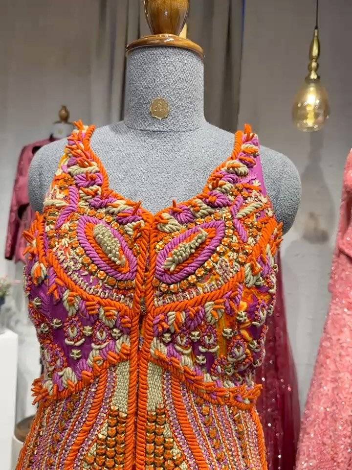 Vibrant Embellished Crochet Crop Top