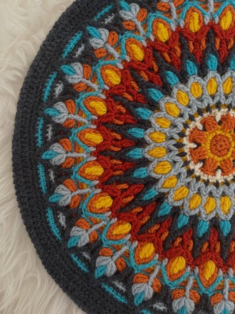 Vibrant Geometric Crochet Mandala Art
