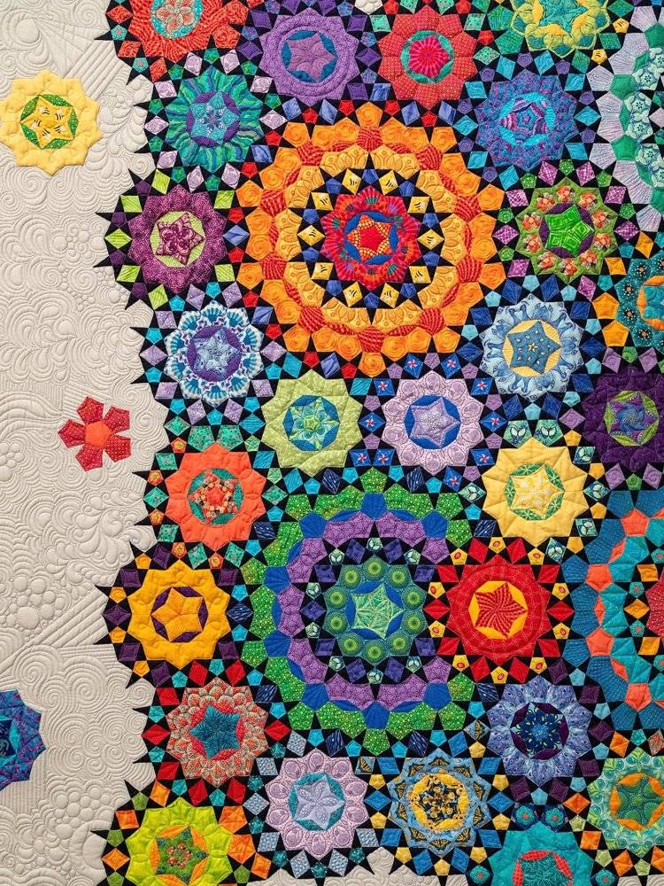 Vibrant Geometric Hexagon Quilt Pattern