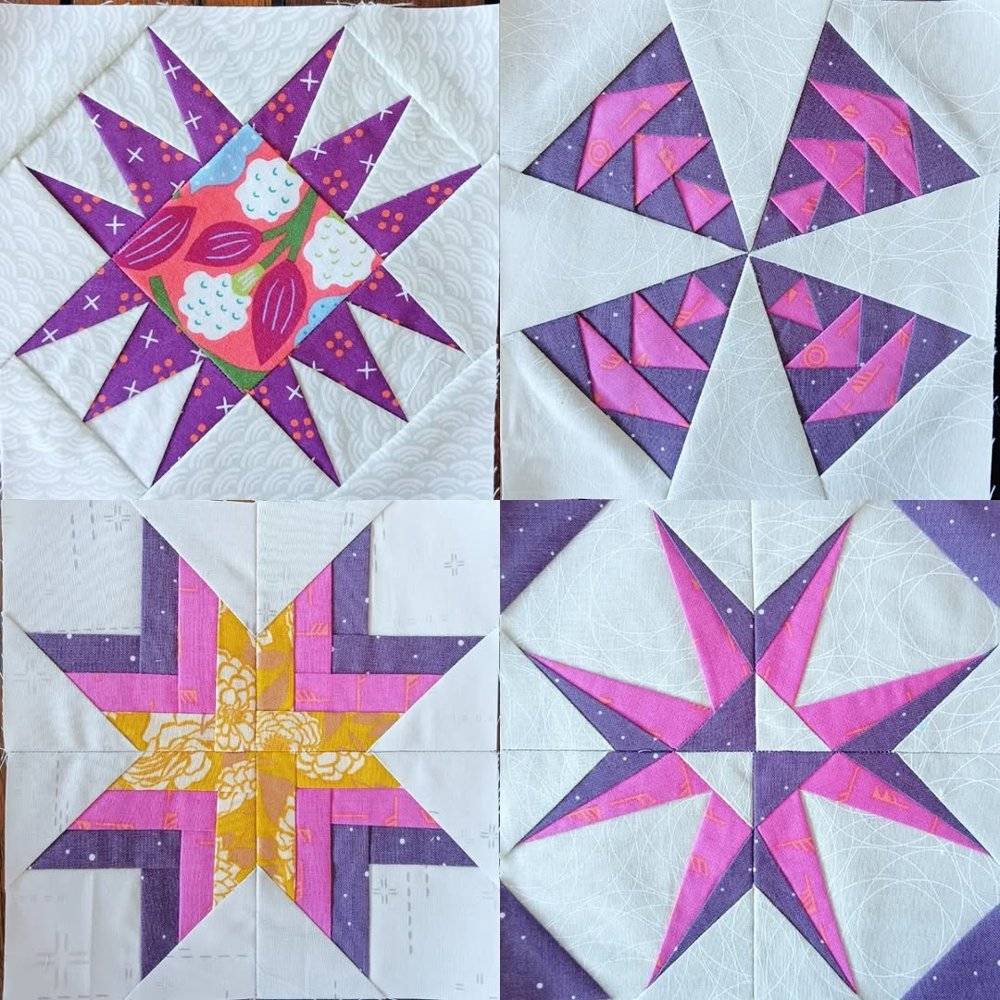 Vibrant Geometric Paper Piecing Quilt Blocks