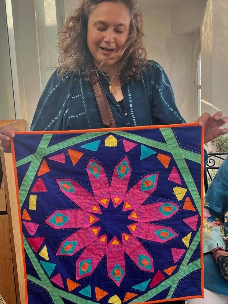 Vibrant Geometric "Passacaglia" Quilt