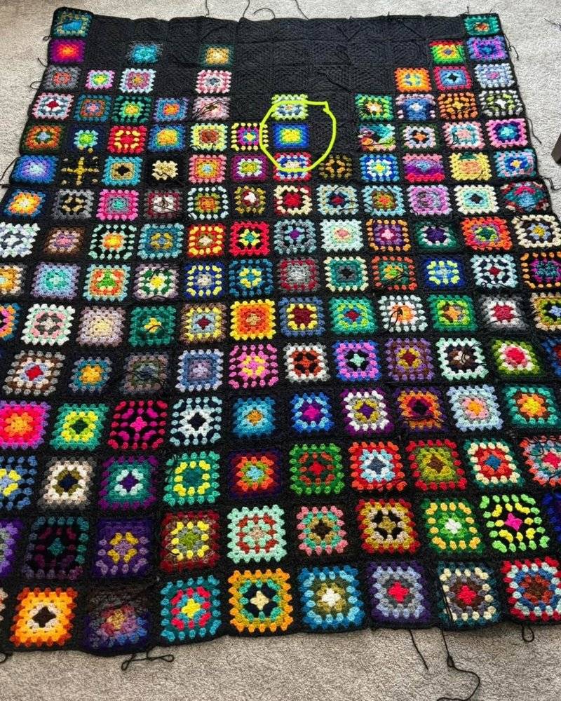 Vibrant Granny Square Crochet Blanket