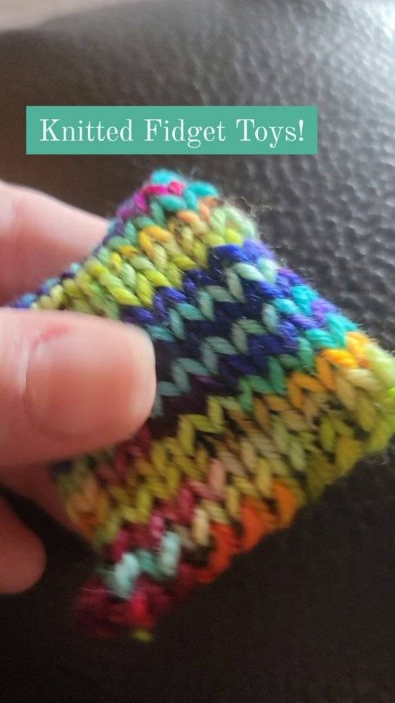 Vibrant Knitted Fidget Cube Pattern