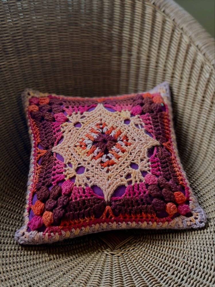 21 Crochet Pillow Patterns Vibrant Mandala Square Crochet Pillow