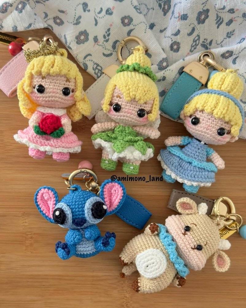 Whimsical Amigurumi Character Keychains