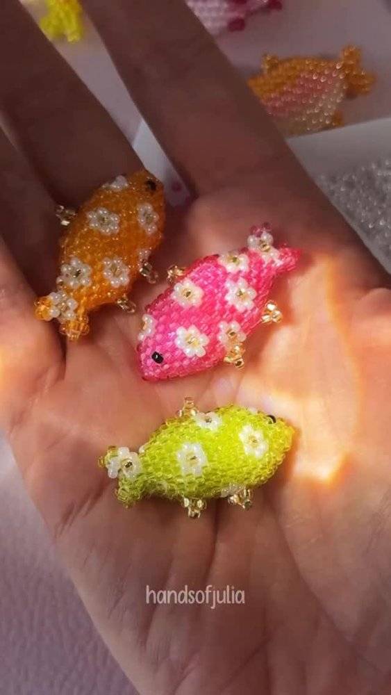 Whimsical Beaded Fish Charms