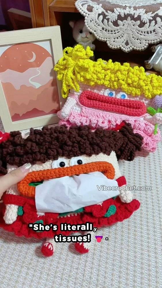 Whimsical Character Crochet Tissue Box Covers