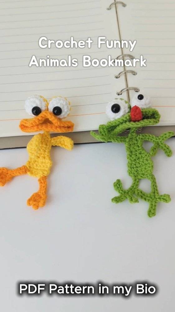 Whimsical Crochet Animal Bookmarks