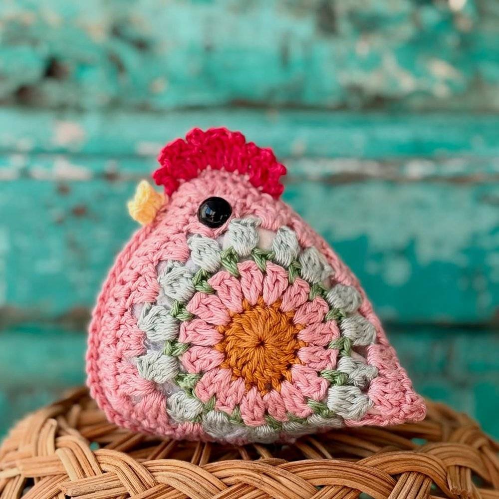 Whimsical Crochet Chicken Potholder