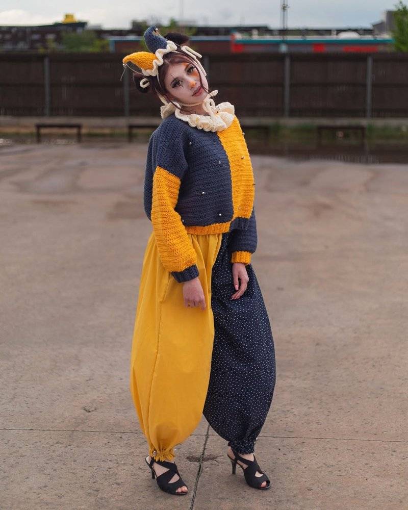 Whimsical Crochet Clown Costume Set