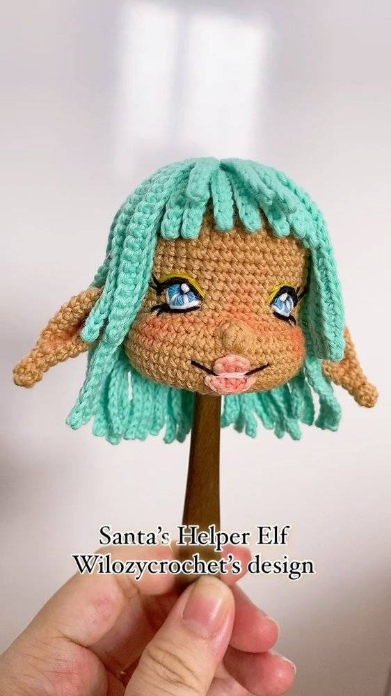 Whimsical Crochet Elf Doll Head Pattern