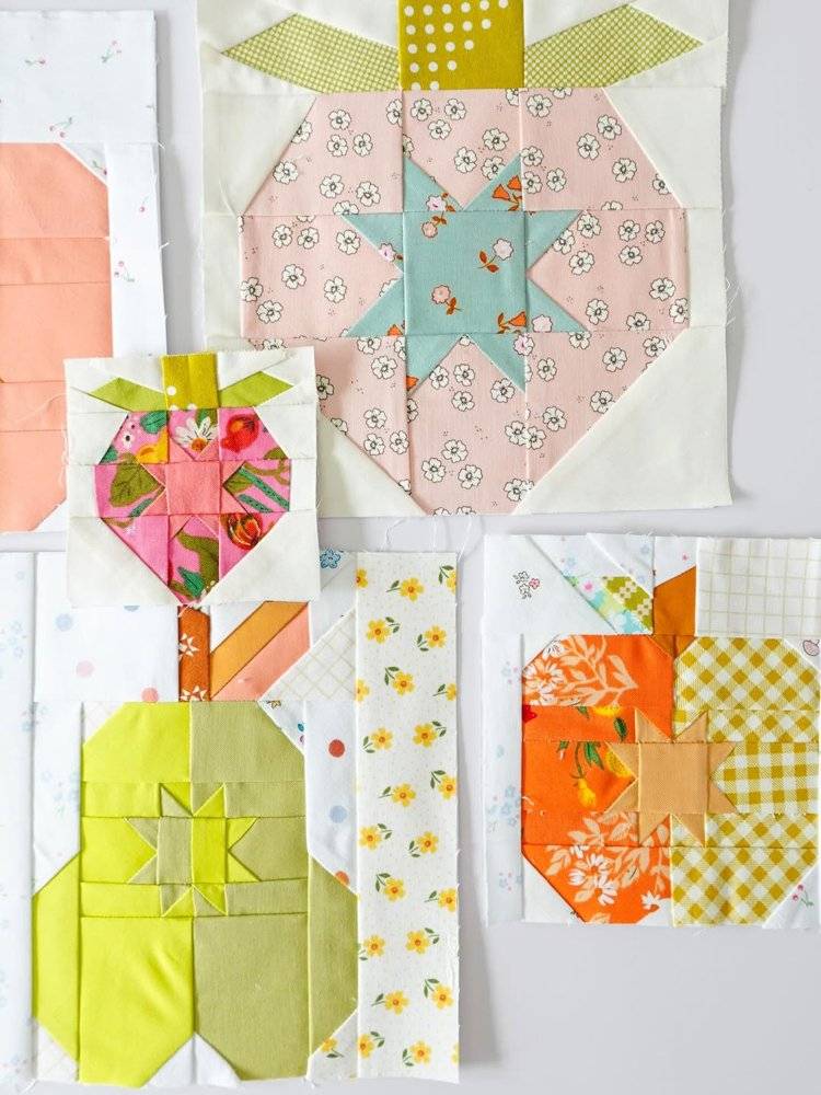 Whimsical Fabric Fruit and Vegetable Blocks