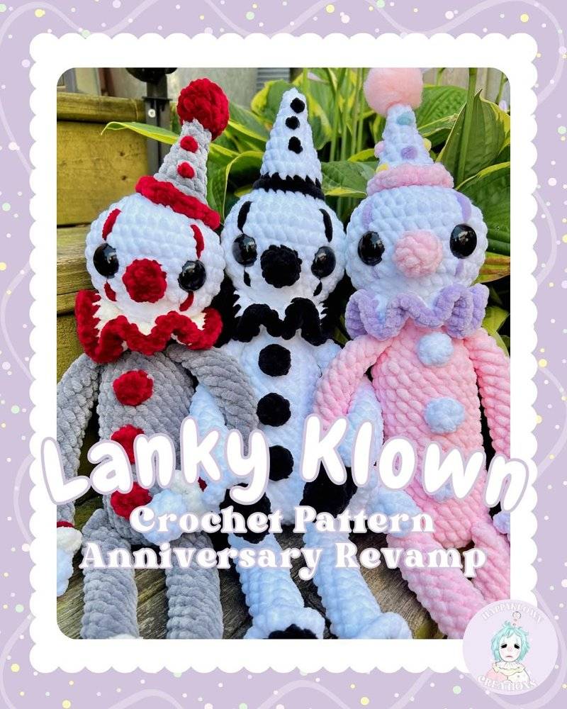 Whimsical Lanky Klown Crochet Dolls