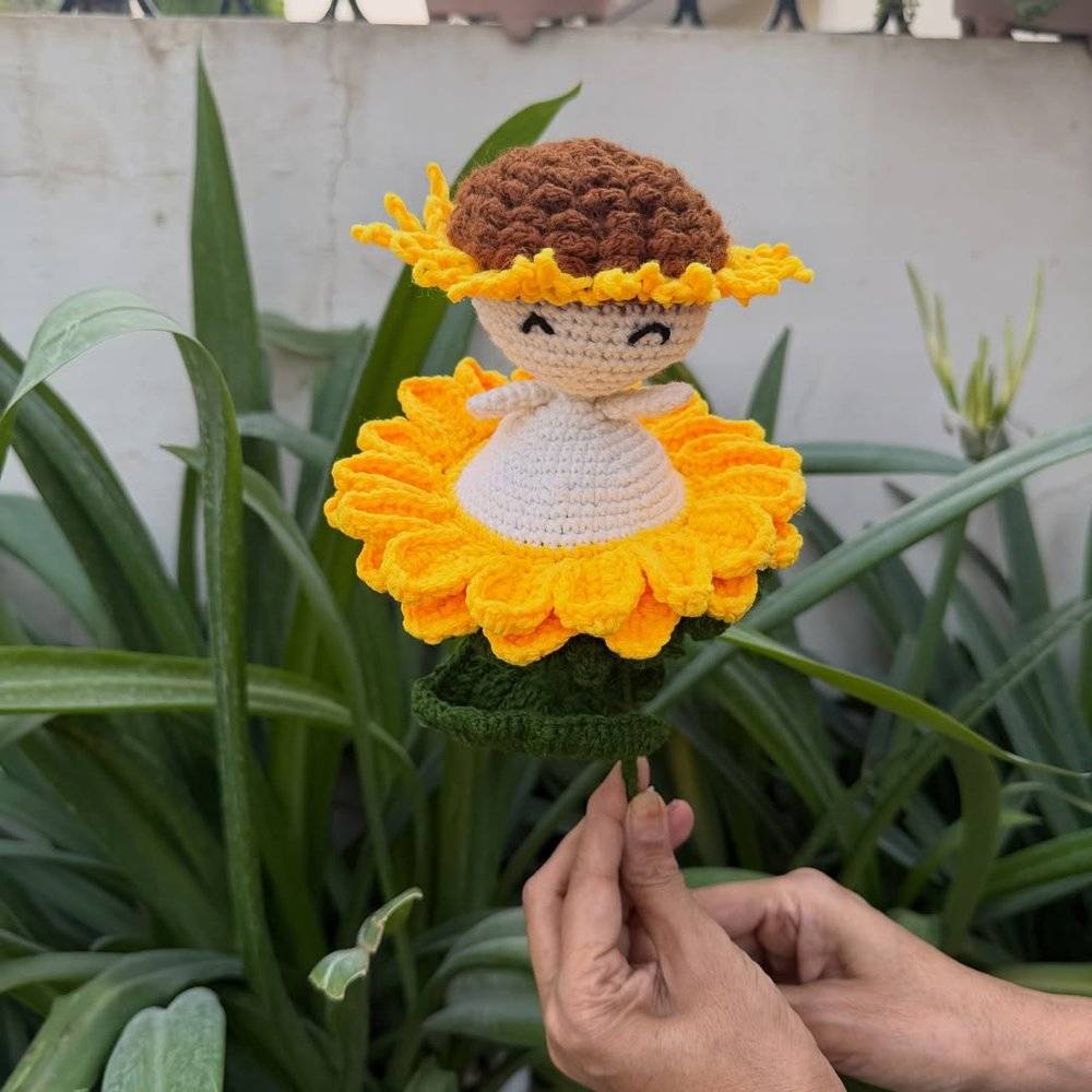 Whimsical Sunflower Fairy Amigurumi Doll Crochet Pattern