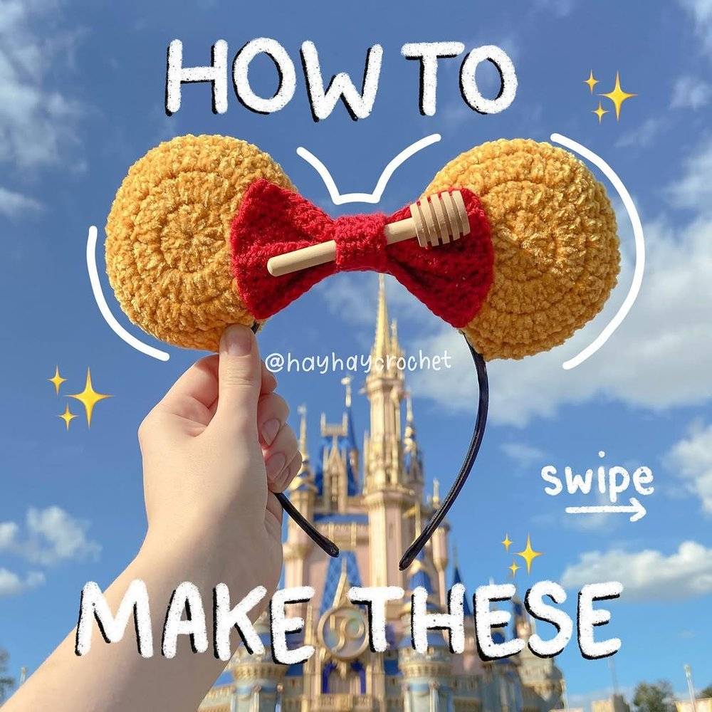 Winnie the Pooh Inspired Crochet Mickey Ears
