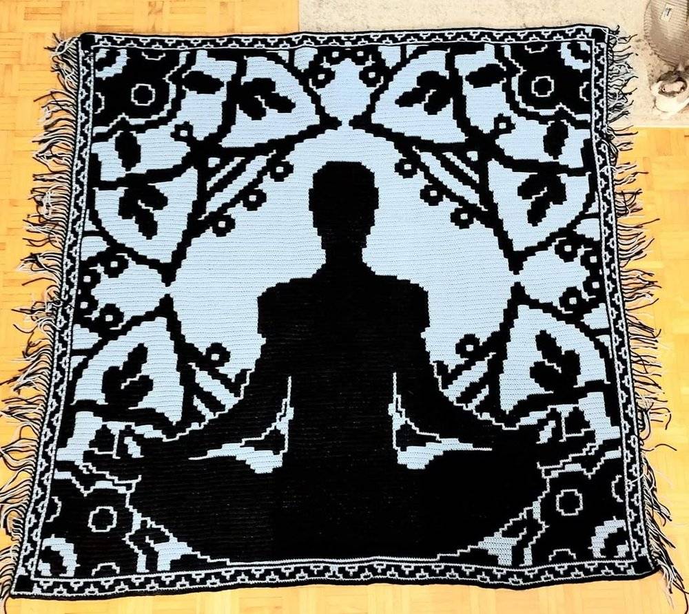 Zen Silhouette Crochet Graphghan Blanket
