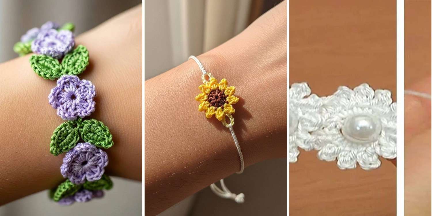 26 Crochet Flower Bracelet Patterns