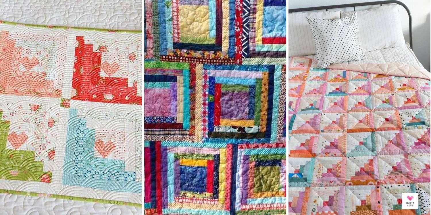 31 Scrappy Log Cabin Quilts Ideas