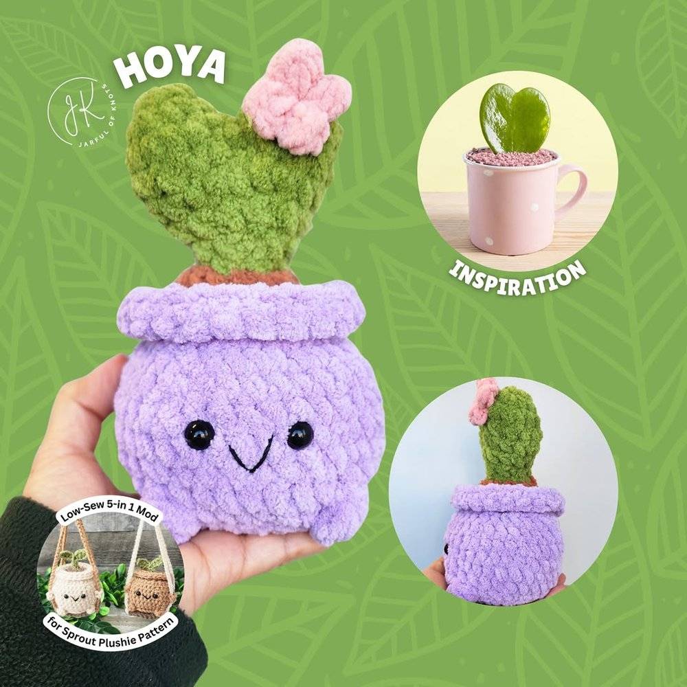Adorable Crochet Hoya Plant Plushie