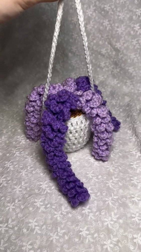 Amethyst Crochet Hanging Planter Decoration