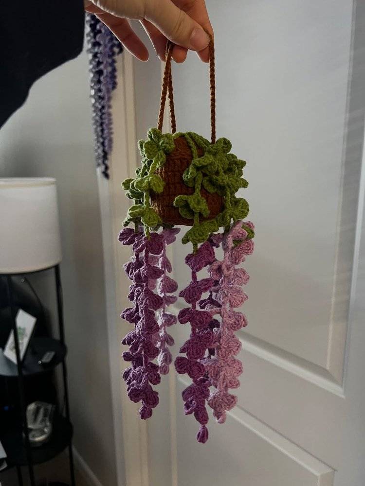 Amigurumi Wisteria Hanging Planter Crochet Decor
