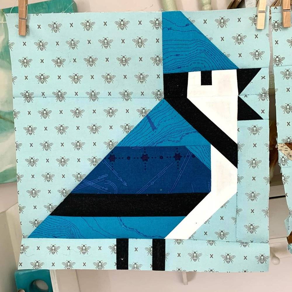 Blue Jay Patchwork Quilt Block