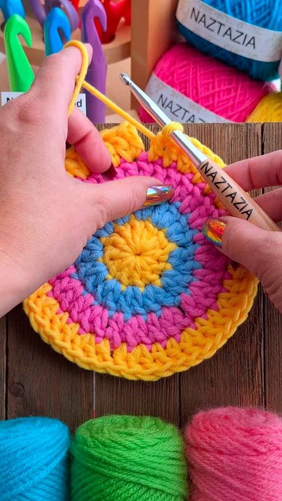 Bright & Bold Crochet Coaster Project