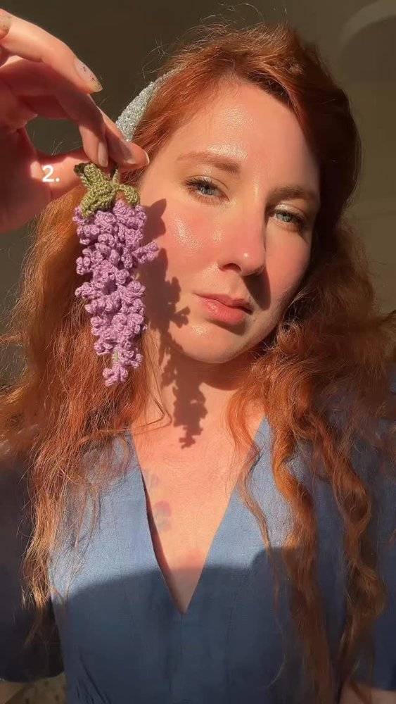 Charming Crochet Grape Cluster Accent