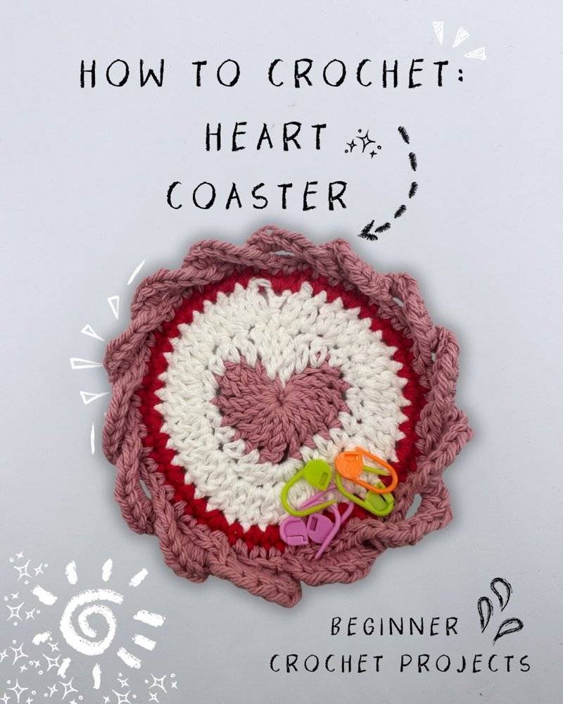 Charming Crochet Heart Coaster Project