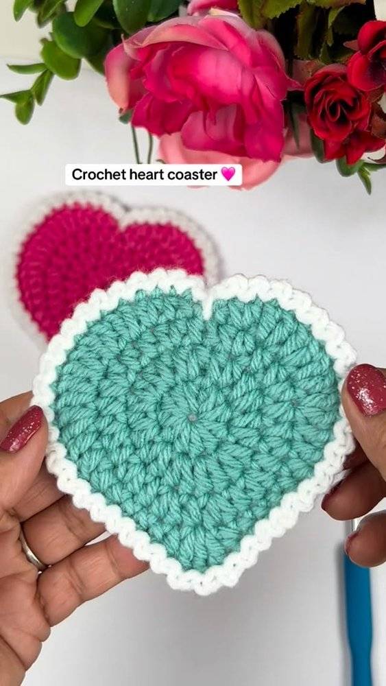Charming Crochet Heart Coasters